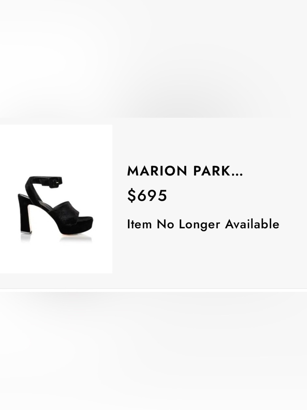 Marion Parke Gigi 70 Black Velvet Platform Sandals Size 9 Boxed